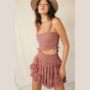 *Free People Ruffled Mauve Skirt Set